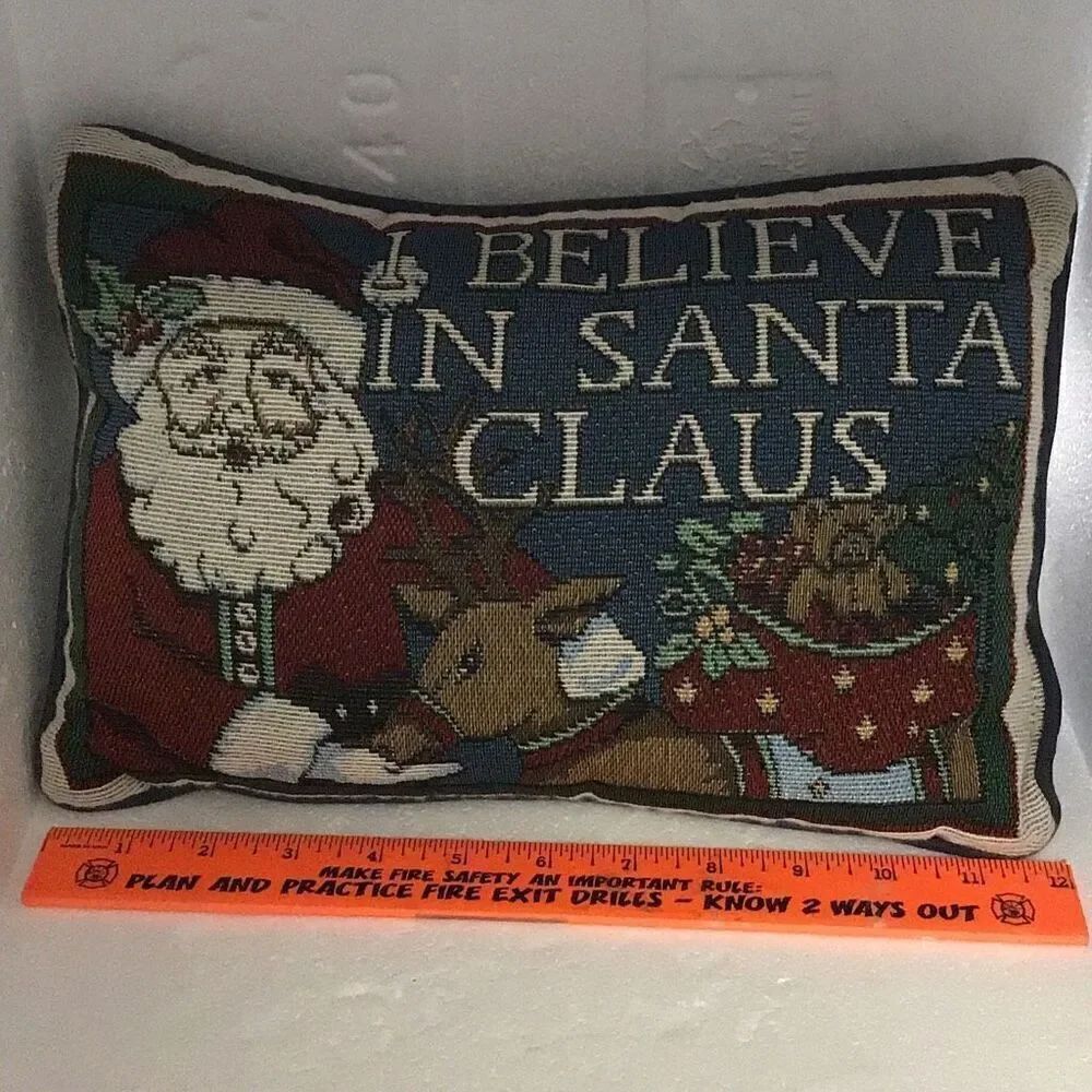 I believe in Santa Claus, throw pillow